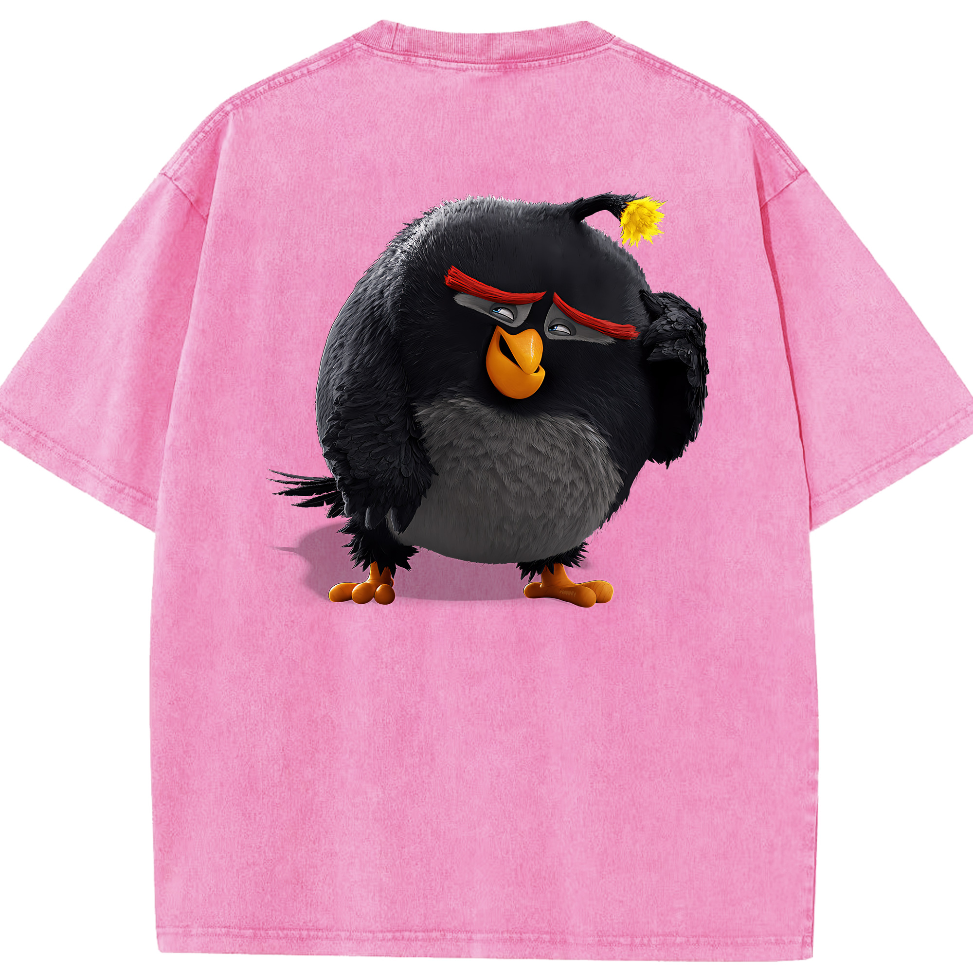 （画像用） Angry Birds アングリーバード 綿100% ヴィンテージ風 半袖Tシャツ（背面プリント）